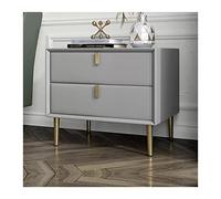 CJHFR472SG Moderno Mesita de Noche Moderna, mesita de Noche de Piel sintética for Muebles de Dormitorio y Sala de Estar (Gris) Práctico(Dark Grey,L50xD40xH48cm)
