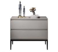 CJHFR472SG Moderno Mesita de Noche Simple y Moderna Pintada for Dormitorio, sin instalación, Organizador de Almacenamiento, aparador, Muebles de Noche, Totalmente de Madera Práctico(Beige Gray,Medio)