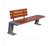CJHFR472SG Moderno Silla de jardín con Respaldo for Exteriores, Banco de Madera con Estructura de Acero Inoxidable, for Asientos de balcón, Patio y Porche Patio(Medio)