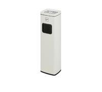 CJHFR472SG Recipiente para Colillas Área de Fumadores Columnas de Ceniza Vestíbulo Escalera Extintor Recogida Vertical de Colillas de Acero Inoxidable Contenedores de Basura De pie(Blanco)