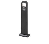 CJHFR472SG Recipiente para Colillas Extintor de Cigarrillos de Columna de Ceniza de Acero Inoxidable, Resistente a la Lluvia, Color Plateado y Negro, for Exteriores De pie(Negro)