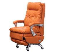 CJHFR472SG Silla Despacho Silla ejecutiva de Oficina de Cuero Genuino con función reclinable for Oficina en casa y Estudio, Silla eléctrica for computadora. Clásico