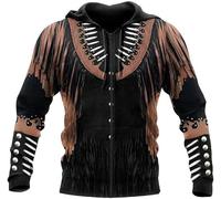 CJINSON Sudadera con capucha para hombre, diseño de indios nativos americanos en 3D, con cremallera, sudadera con capucha, ropa deportiva, chaqueta casual, # 5, XXXL