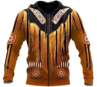 CJINSON Sudadera con capucha para hombre, diseño de indios nativos americanos en 3D, con cremallera, sudadera con capucha, ropa deportiva, chaqueta casual, # 1, XL