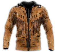 CJINSON Sudadera con capucha para hombre, diseño de indios nativos americanos en 3D, con cremallera, sudadera con capucha, ropa deportiva, chaqueta casual, # 3, M