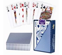 CJMUQHEHH Juego de Cartas de plástico Resistente al Agua Adecuado para Navidad, 1 baraja Azul, Ideal para póquer, Doble Cabeza, Rumme y Otros Juegos de Cartas, Duradero y Fuerte Juego de Cartas