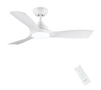 CJOY Lampara Ventilador Techo Dormitorio, 107cm Ventilador de Techo con Luz | Silencioso, Ventiladores Techo con Lampara Iluminación Regulable LED 24W, 3 Aspas, Reversible Motor DC, 6 Velocidades