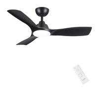 CJOY Ventilador de Techo con Luz, 107 cm Negro Lampara Ventilador Techo Dormitorio con Mando a Distancia Silencioso DC, Memoria 3 CCT, LED Regulable, Temporizador, Modo Reposo, Para Dormitorio