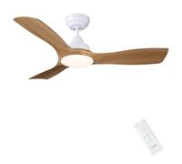 CJOY Ventilador de Techo con Luz Silencioso 42'' 3 ABS Palas | Madera Ventilador de Techo con Iluminación, Tri-Color Regulable, 6 Velocidades, Reposo DC Reversible para Salón, Dormitorio