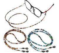CJQRL 2 Piezas Cadenas de Gafas, CordóN de Gafas de Sol, Collar Porta Gafas, Cadena de Gafas Antideslizante, Collar Elegante con Soporte de Perlas de Colores, Antideslizantes para Accesorios