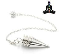CJQRL Pendulos Adivinacion, Plata Pendulo Hebreo, Pendulo De Newton, Péndulo metálico, Péndulo Adivinación Egipcio, Pendulo de Radiestesia con Testigo, péndulo esotérico, Magnetizador(3)