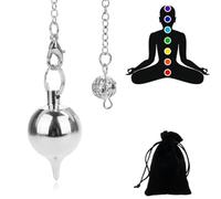 CJQRL Pendulos Adivinacion, Plata Pendulo Hebreo, Pendulo De Newton, Péndulo metálico, Péndulo Adivinación Egipcio, Pendulo de Radiestesia con Testigo, péndulo esotérico, Magnetizador(5)