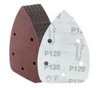 Cjueiom 25 piezas de papel de lija de grano 120, 5 agujeros de papel de lija de ratón con gancho y bucle, lijadora de ratón, hojas de lija de palma para máquina de lija de 140 mm