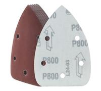 Cjueiom 25 piezas de papel de lija de grano 800, 5 agujeros de papel de lija de ratón con gancho y bucle, lijadora de ratón, hojas de lija de palma para máquina de lija de 140 mm