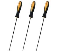 Cjueiom 3 limas de motosierra, 3,2 mm (1/8 pulgadas) redondas con mango de plástico, lima afiladora de motosierra para afilar motosierras