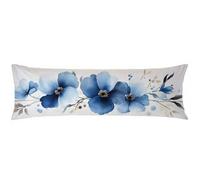 Cjwcclcn Funda Almohada Cojines Decorativos Azul Funda de Almohada 30x90cm Flor Pillow Case Lino Fácil de Limpiar Suave y Cómoda Impresión a Doble Cara Elegir Adecuado para Casa u Hotel C0C208