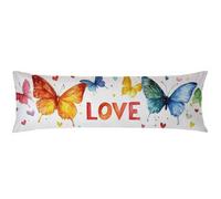 Cjwcclcn Funda Almohada Cojines Decorativos Naranja Funda de Almohada 60x180cm Mariposa Pillow Case Lino Fácil de Limpiar Suave y Cómoda Impresión a Doble Cara Adecuado para Casa u Hotel C0C204
