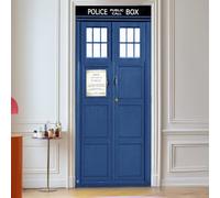 Cjzyy Murales De Puertas Autoadhesivas 3D Peel And Stick Decoración Pegatinas Caja De Policía Azul Reino Unido Tardis Gigante Fantasy Art Canvas Wallpaper Extraíble Art Poster -90x200cm