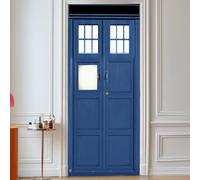 Cjzyy Murales De Puertas Autoadhesivas 3D Peel And Stick Decoración Pegatinas Caja De Policía Azul Reino Unido Tardis Gigante Fantasy Art Canvas Wallpaper Extraíble Art Poster -90x200cm