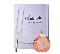 Ckakra Biofield Therapy - Tenedor de afinación Mindfulness, kit de cristales de cuarzo rosa, accesorios de meditación, herramientas de calma, frecuencia solfeo de 639 Hz, chakra del corazón, hoja de