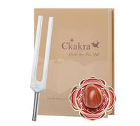 Ckakra Solfeggio - Kit de horquilla de afinación de frecuencias con cristal natural, 396 Hz, paz interior, regalos de agradecimiento para mujeres, principiantes de meditación, raíz roja