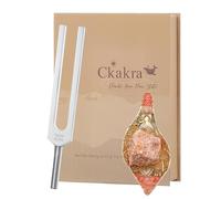 Ckakra Tenedor de afinación con kit de decoración de cristal, afinadores de energía Solfeggio, 417 Hz para chakra sacro, decoración de piedra solar, regalos de meditación para mujeres, Shankha dorada