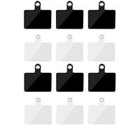 CKANDAY 12 cordones móviles con anillos metálicos Teléfono móvil de reemplazo universal Almohadilla adhesiva de parche de PVC para el cinturón de seguridad del cuello de smartphone de muñeca, 2 colore