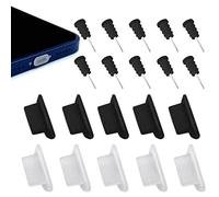 CKANDAY Juego de 10 pares de tapones para el polvo compatible con iPhone 13, 12, 11, X, XS, XR, 8, 7, Plus, Pro, Max, Mini, iPad,puerto de carga y conector para auriculares,tapas de silicona antipolvo