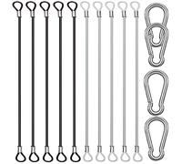 CKANDAY Juego de 20 correas de seguridad de acero inoxidable recubiertas, cable colorido, 10P-50cm-2colors, 20 Inch/50cm