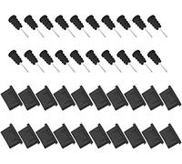 CKANDAY Juego de 20 pares de tapones antipolvo USB C para puerto de carga y conector de auriculares, tapones antipolvo de silicona compatibles con Samsung S10, Note, Pixel, One Plus