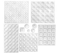 CKANDAY Juego de 202 almohadillas adhesivas transparentes para parachoques redondas esféricas cuadradas autoadhesivas, para amortiguar el sonido, almohadillas de goma transparente, para puertas