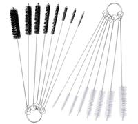 CKANDAY Paquete de 16 cepillos limpiadores de Pajita para Beber, Cepillo de Botella de Limpieza Extra Largo de 8 Pulgadas, Cepillo de Tubo de Nailon Reutilizable de Acero Inoxidable, Blanco y Negro