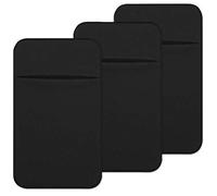 CKANDAY Paquete de 3 Tarjetas para teléfono Celular con Adhesivo para la Parte Posterior del teléfono,Fundas para Tarjetas de Tela elástica ID Tarjeta crédito Pocket Stick en la Billetera teléfonos