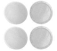 CKANDAY Paquete de 4 filtros de café reutilizables premium para cafeteras Aerobie antiguas / nuevas, 2 tipos de microfiltros finos de malla metálica de acero inoxidable lavables, plateado