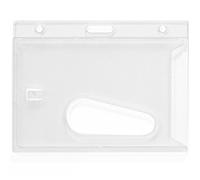 CKB Ltd® 1000x Clear EJECTION Porte-badge d'identité Rigide Carte d'identité Etui en polycarbonate HORIZONTAL/PAYSAGE - Badges sécurité Détient une carte de crédit Cr80 de 86 mm 54mm dimensionnée
