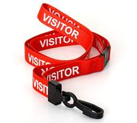 CKB Ltd® 10x Red Rouge VISITOR LANYARDS Breakaway Safety Lanyard Cordon Tour De Cou Pour Porte-Badges Avec Clip En Plastique