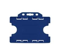 CKB LTD 10x Soportes Doble Cara Azul Marino Rígidos Deslizantes con Cara Abierta Horizontales Identidad Plástica Protector de Tarjeta - Sostiene Dos Tarjetas de Tamaño 86mm x 54mm CR80