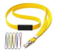 CKB LTD Amarillo Correa para Cuello Cordón Cuerda Neck Lanyard Strap Llavero de seguridad para el cuello con clip de metal giratorio para soporte de tarjeta de identificación Paquete de 100 piezas