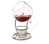 CKB Ltd Brandy & Cognac Snifter - Soporte de cristal para beber con vela de té y soporte de metal (cromo)
