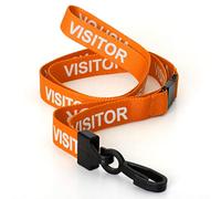 CKB Ltd - Cordón de seguridad para el cuello (10 unidades, plástico, para tarjetas de identificación, cierre rápido), color naranja