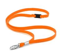 CKB LTD Cordón premium con clip de metal giratorio y desmontable para tarjetas de identificación, cordón liso, naranja, paquete de 20