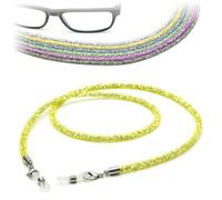CKB LTD Correa brillante para gafas de sol con diamantes de imitación, cordón para el cuello, 70 cm, 1 unidad, amarillo, 70 cm