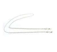 CKB LTD Correa de metal para gafas de sol con cuentas en tono dorado para gafas de sol, máscara facial, cordón para el cuello, 70 cm, 1 unidad, Blanco Plata, 70