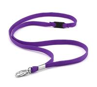 CKB LTD Correa para el cuello con clip de metal giratorio y separable para tarjetas de identificación, cordón liso, Morado (, Pack of 20