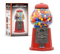 CKB LTD Dispensador de dulces Gumball Máquina de bolas de chicle con hucha y Caramelos, Chocolates, chicletera mixtos Snacks Nueces de almacenamiento grande retro - H28 cm rojo