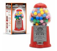 CKB LTD Dispensador de Dulces Gumball Máquina de Bolas de Chicle con Hucha y Caramelos, Chocolates, chicletera Mixtos Snacks Nueces de Almacenamiento Talla pequeña Retro - H23 cm Rojo