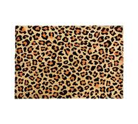 CKB LTD® Estampado de Leopardo Novedad Felpudo único Doormats Funny Puerta Delantera/Trasera Alfombrillas Fabricado con un Antideslizante de PVC - Fibra de Coco Natural