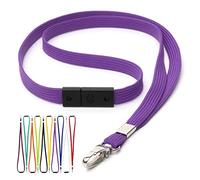 CKB LTD Morado Correa para Cuello Cordón Cuerda Neck Lanyard Strap Llavero de seguridad para el cuello con clip de metal giratorio para soporte de tarjeta de identificación Paquete de 10 piezas
