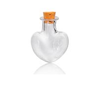 CKB LTD Paquete de 5 botellas de cristal pequeñas con forma de corazón con corcho, frascos de cristal para hechizos, frascos de poción de deseos para manualidades, bodas, fabricación de joyas, 1,5 ml