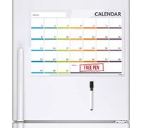 CKB Ltd - Pizarra magnética para frigorífico con planificador 31 días (tamaño grande, incluye marcadores y borrador), color blanco